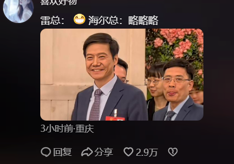 海爾老總，才不想當雷軍跟班